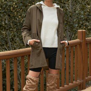 rawstring Hem Button-Down Coach Jacket